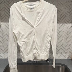 J. Crew Women's White Cardigan Sweater